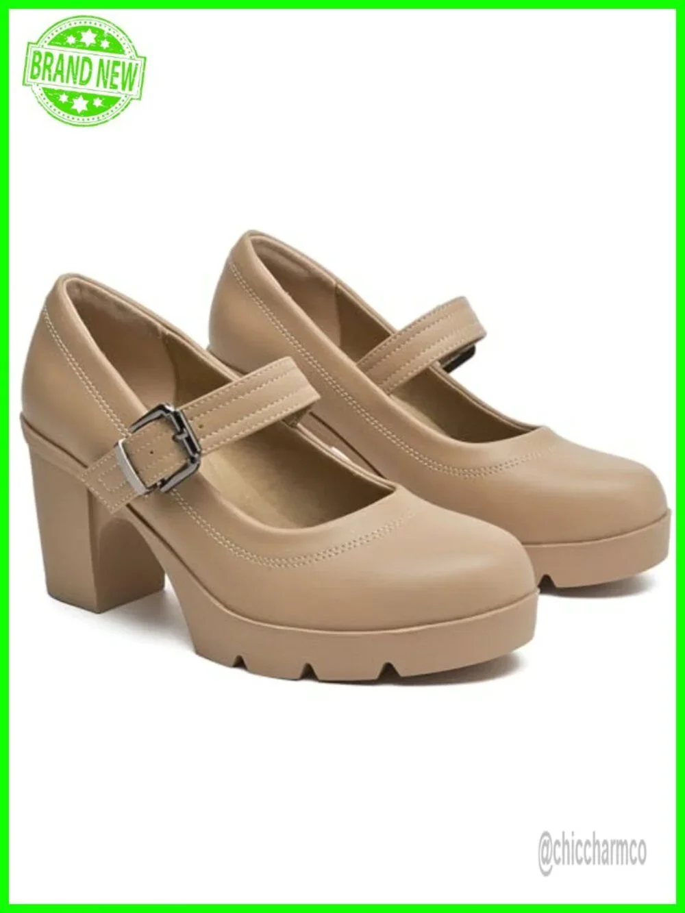 Women's Chunky Block Heel Mary Jane Pumps Round Toe Dress Work Shoes